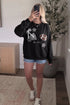 Gingham Patch Embroidered Rugby Print Stars Sweatshirt