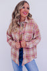 Casual Plaid Print Chest Pocket Long Sleeve Shacket