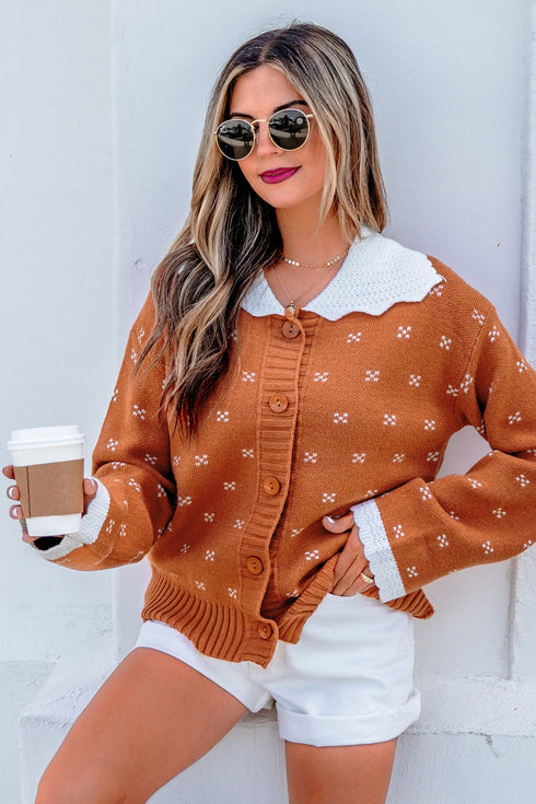 Peter Pan Collar Long Sleeve Knitwear Cardigan