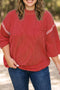 Twist Ribbed Tunic Round Neck Bracelet Sleeve Top