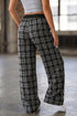 Frenchy Plaid Pattern Drawstring Waist Wide Leg Pants