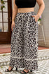 Exposed Seam Patched Pocket Leopard Wide Leg Bottoms