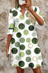 Polka Dot Print Flounced Half Sleeve A Line Mini Dress