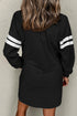 Sequin Ghost Graphic Varsity Striped Sleeve Sweatshirt Dress