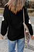 Oversized Ghost Print Corded Textured Pullover Sweatshirt