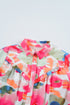 Abstract Floral Print Ruffle Detail Button Down Shirt