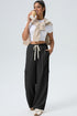 Drawstring Elastic Waist Cargo Patch Pocket Pants