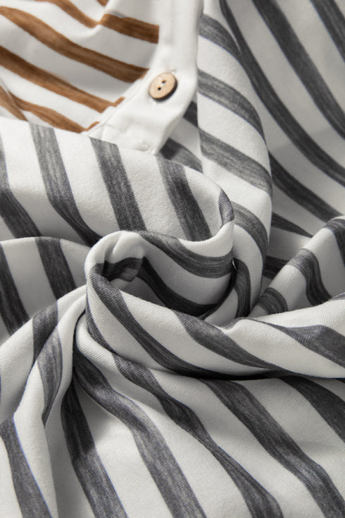 Stripe Geometric Print Wide Leg Casual Bottoms