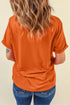 Floral Pumpkin Graphic Cuffed Sleeve Statement Tee