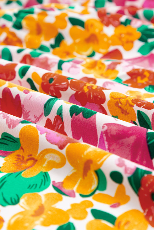 Bohemian Floral Print Tiered A Line Long Skirt