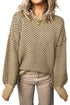 Geometric Print Drop Shoulder Round Neck Long Sleeve Sweater