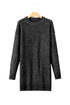 Long Sleeve Cable Knit Crew Neck Sweater Dress
