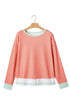 Striped Pattern Raw Seam Long Sleeve Top