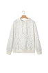 Floral Print Ribbing Drawstring Hem Long Sleeve Hoodie