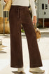 Polyester Tie Elastic Waist Soft Corduroy Pants