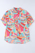 Abstract Geometric Print Relaxed Fit Button Up Shirt