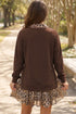 Leopard Patchwork Collared Long Sleeve Mini Dress