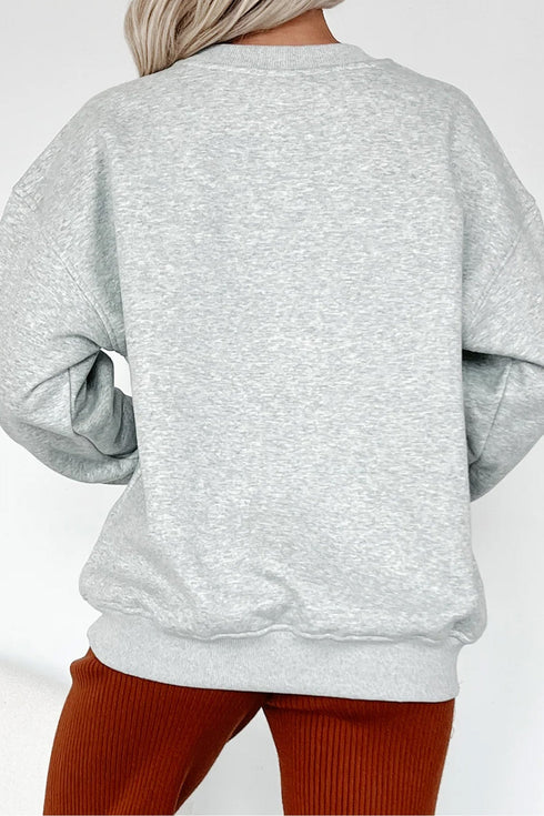 Polyester Cotton Hello Pumpkin Embroidered Pattern Sweatshirt