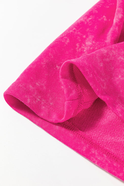 Edgy Casual Mineral Wash Short Sleeve Drawstring Cutout Back Romper