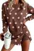 Polka Dot Long Sleeve Skirt Dress Two Piece Set