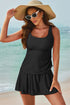 Empire Waist Ruched Side Tie Tankini Set