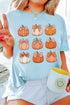 Multiple Pumpkin Print Graphic Pattern Statement Tee