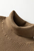 Western Ribbed Knit High Neck Sleeveless Waist Slim Fit Sweater Vest