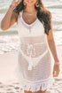 Boho Open Knit Tie Waist Mini Cover Up