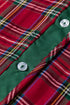 Plaid Ruffle Cuff Button Front Pocket Mini Dress