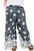 Geometric Paisley Print Bohemian Drawstring Wide Leg Pants