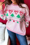 Round Neck Loose Fit Printed Tunic Sweater