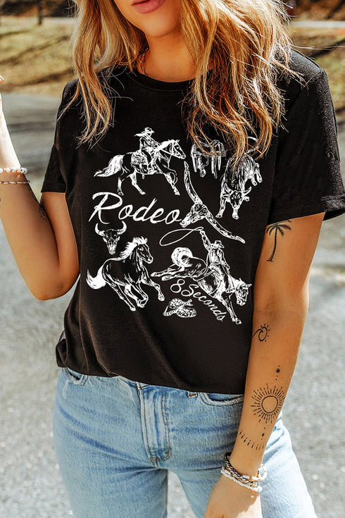 Rodeo Eight Seconds Arena Challenge Graphic Tee