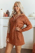 Zip Up Cable Knit Drop Shoulder Sweater Dress