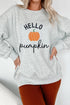 Polyester Cotton Hello Pumpkin Embroidered Pattern Sweatshirt