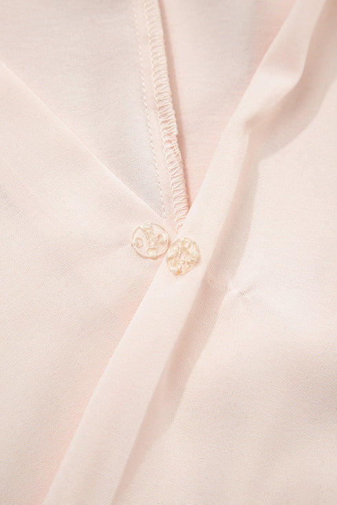 Effortless Charm Knotted Surplice V Neck Peplum Blouse Top