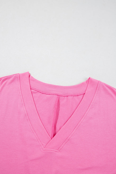 Effortless Charm Loose Fit Half Sleeve V Neck Knit Romper