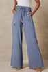 Effortless Chic Drawstring Waist Wide Leg Utility Style Trousers