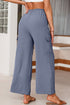 Effortless Chic Drawstring Waist Wide Leg Utility Style Trousers
