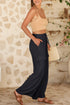 Effortless Chic Drawstring Waist Wide Leg Utility Style Trousers