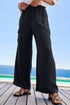 Effortless Chic Drawstring Waist Wide Leg Utility Style Trousers