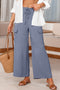 Effortless Chic Drawstring Waist Wide Leg Utility Style Trousers
