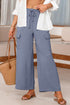 Effortless Chic Drawstring Waist Wide Leg Utility Style Trousers