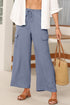 Effortless Chic Drawstring Waist Wide Leg Utility Style Trousers