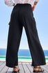 Effortless Chic Drawstring Waist Wide Leg Utility Style Trousers
