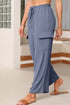 Effortless Chic Drawstring Waist Wide Leg Utility Style Trousers