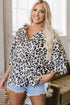 Effortless Chic Leopard Print Dolman Sleeve Button Down Blouse