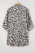 Effortless Chic Leopard Print Dolman Sleeve Button Down Blouse