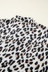Effortless Chic Leopard Print Dolman Sleeve Button Down Blouse