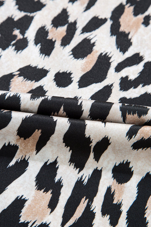 Effortless Chic Leopard Print Dolman Sleeve Button Down Blouse