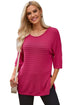 Effortless Chic Textured Knit Drop Shoulder Summer Sweater Top